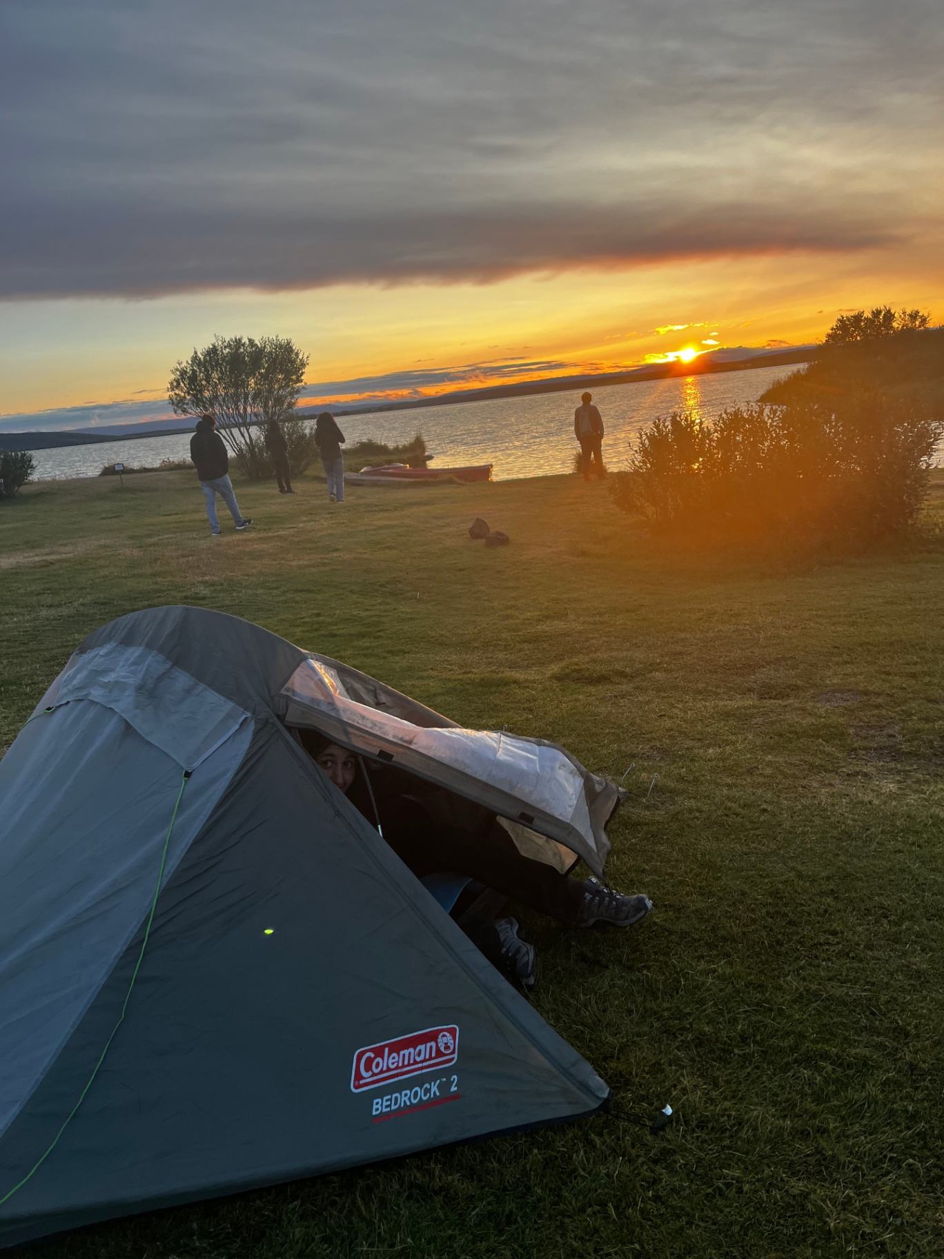 Camping at sunset in Iceland
